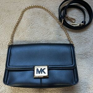 Michael Kors Black Shoulder Bag with Gold Chain